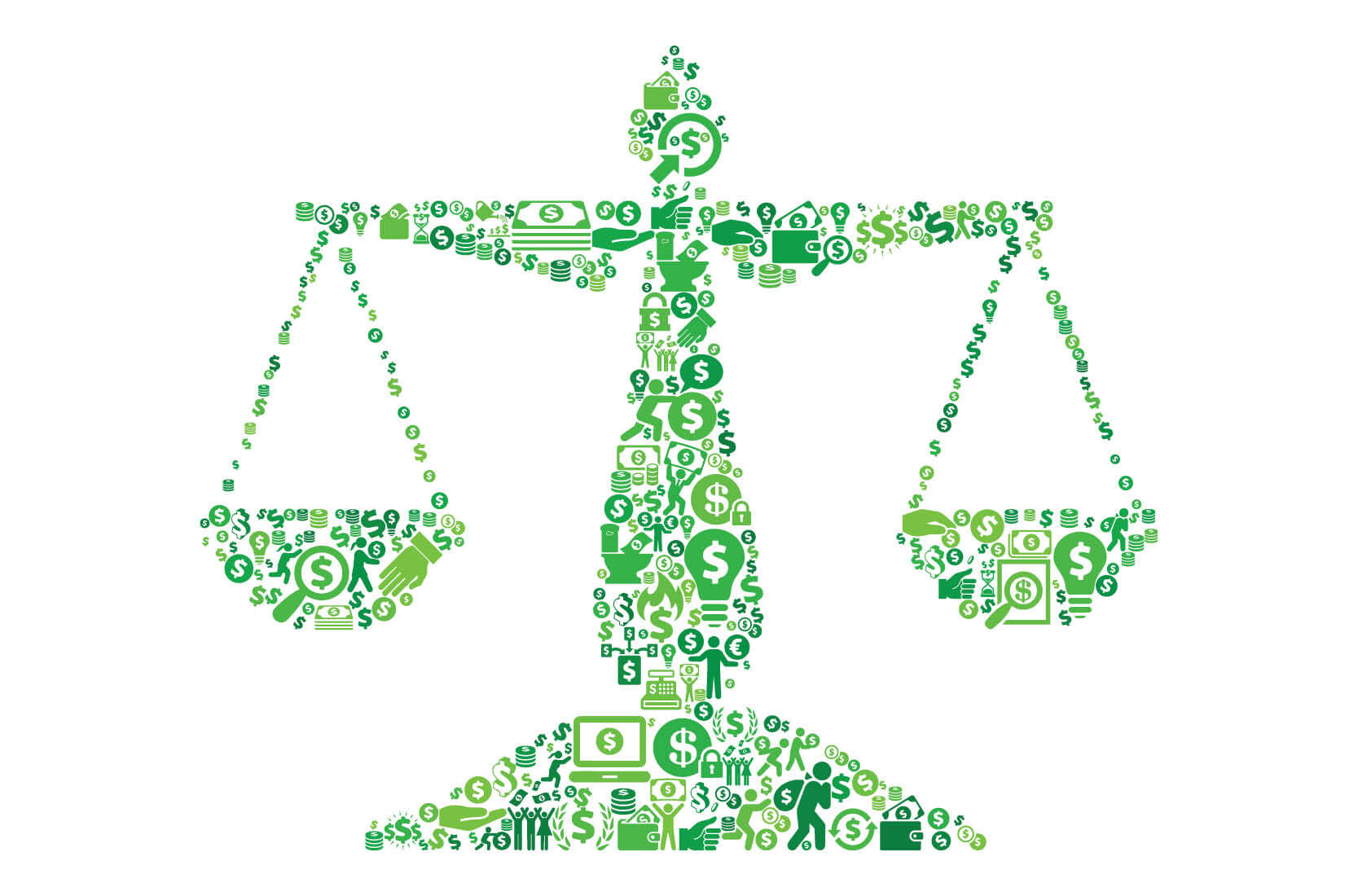 Justice Balance Money and Finance Green Vector