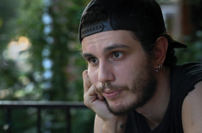 Daniel Vought on the porch of a group house he was forced to vacate in July because he couldn’t pay the $800-a-month rent.