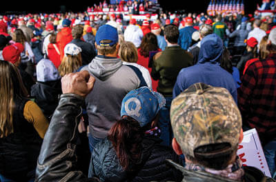 Attendees at a Trump campaign rally