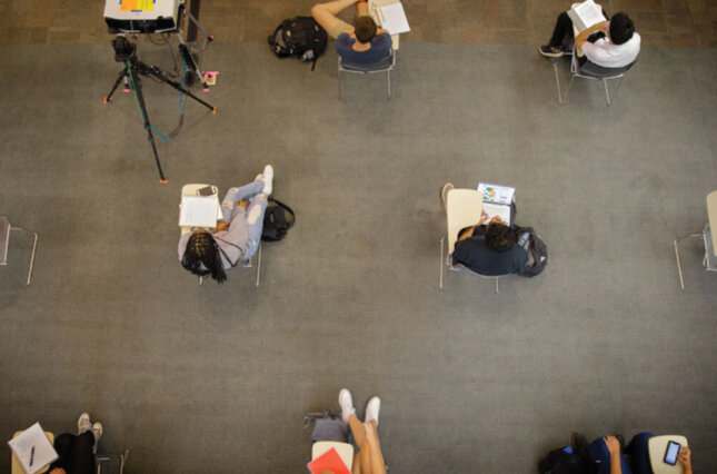 Students in a classroom at Cornell University