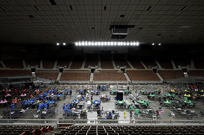 Maricopa County ballots cast in the 2020 general election are examined and recounted by contractors working for Florida-based company, Cyber Ninjas, Thursday, May 6, 2021 at Veterans Memorial Coliseum in Phoenix