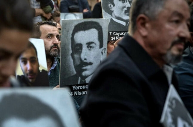 Photo of protests in Armenia over the 1915 genocide