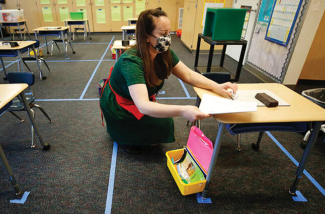 Teacher picks up classroom