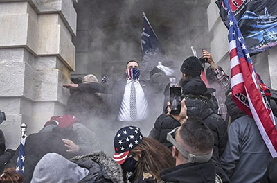 Protest groups storming the U.S. Capitol building on January 6th 2021