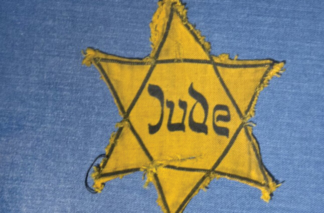 Star of David stitched onto jean