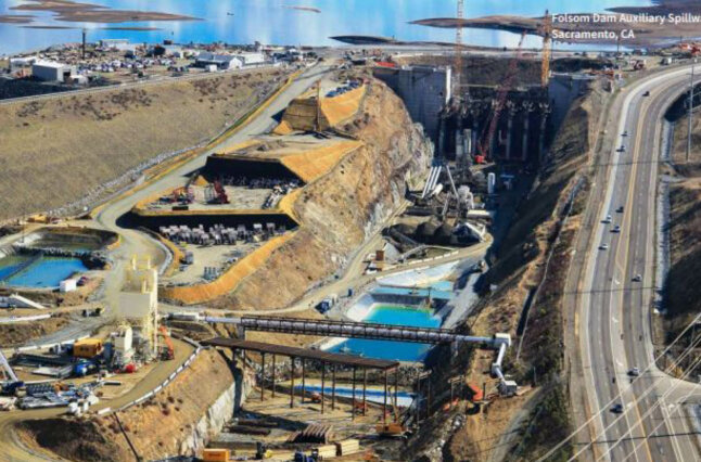 Photo of the Folsom Dam auxiliary spillway