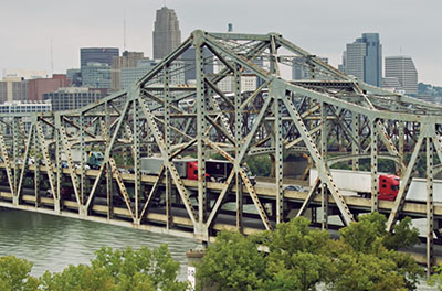 The Brent Spence Bridge which carries 71 and 75 across the Ohio River