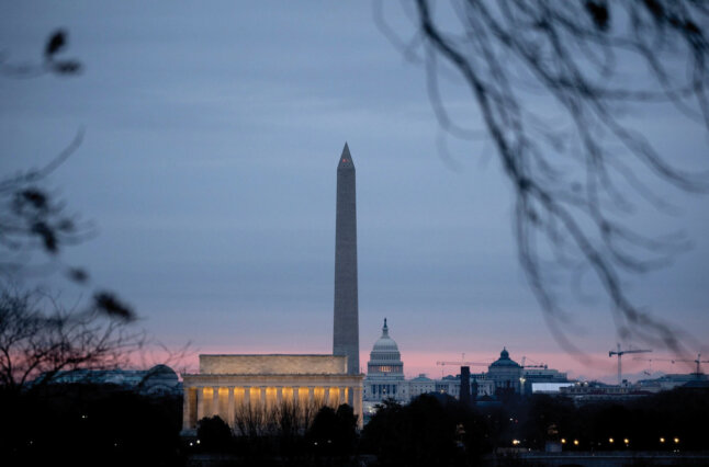 Skyline of Washington DC at dawn