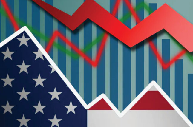 US flag as graph illustration