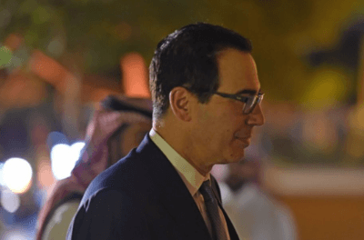 Former Treasury Secretary Steven Mnuchin in Riyadh