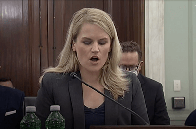 Facebook whistle-blower Frances Haugen testifying before Congress