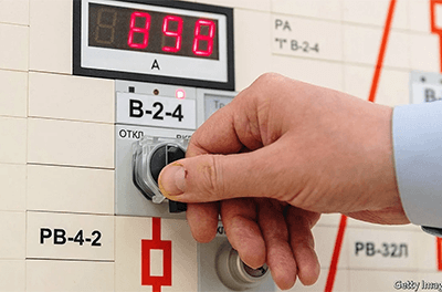 Control panel of a nuclear power plant