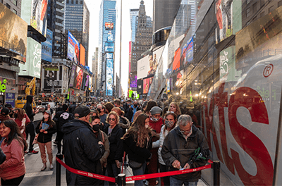 Tourists in New York City's Times Square