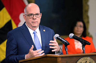 Maryland Gov. Larry Hogan, a Republican, speaks at a news conference on Aug. 5, 2021