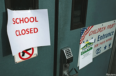 Graphic image of school closures