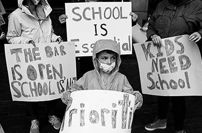 Graphic image taken by Jessica Rinaldi of school children protesting