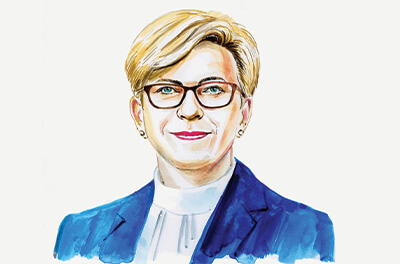 Graphic image of Lithuania’s prime minister, Ingrida Simonyte.