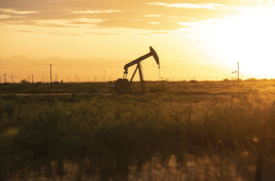 Graphic image of a pump jack operates just outside of Midland, Tex.