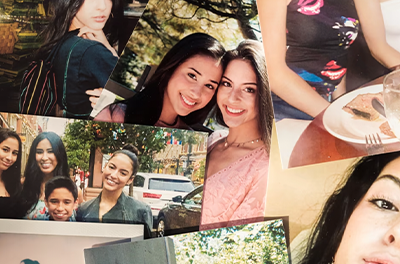 Photo collage of images of Isabella Thallas, who was shot and killed while walking her dog in Denver, CO.