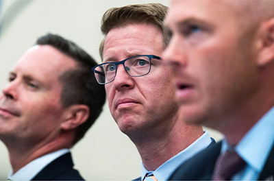 Members of the House Modernization Committee Rep. Rodney Davis, Chair Derek Kilmer, and Vice Chair William R. Timmons IV attend a hearing in June.