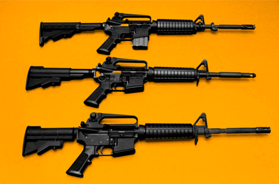 Three assault rifles