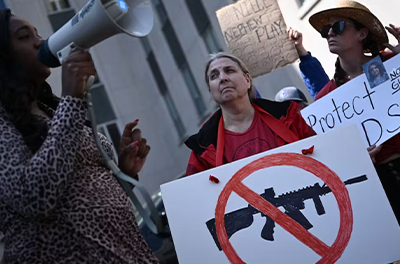 Gun control activists at a rally in Nashville.