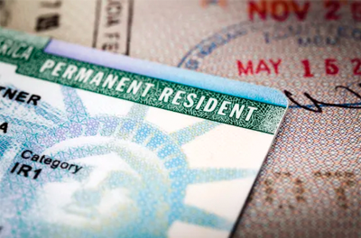 Image of a U.S green card.