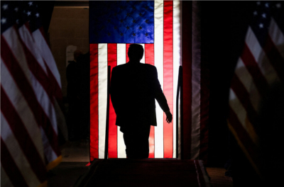 Republican presidential candidate and former President Donald Trump at a campaign rally at Coastal Carolina University in Conway, South Carolina, Feb. 10, 2024.